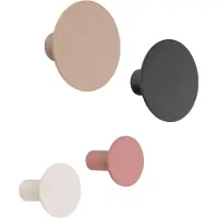 Blomus Ponto Wandhaken Rond in 4 Kleuren (Cederhout) Set van 4