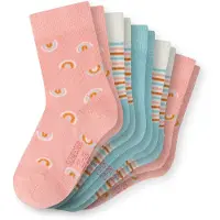 Schiesser Sokken 'Rainbow' neonblauw / oranje / rosa / wit