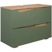 Vicco Marelle Wastafelonderkast – 80 x 57.5 cm met 2 lades Groen/Kunstzinnig