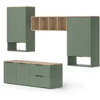 Vicco Woonwand Wido Groen 5 delen, Model 57454