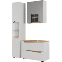 Vicco Badkamermeubelset Marelle Wit/Artisanaal eiken 3-delig, Model 57518