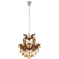 J-Line Ceiling lamp chandelier antique glass brown