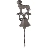 Clayre & Eef Ouderwetse Deurbel Hond 14x14x24 cm Bruin Metaal