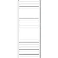 LuxeBath Elektrische badkamerradiator met verwarmingselement 1200W 500x1200 mm Wit gebogen met zijaansluiting & thermostaat Digitaal display