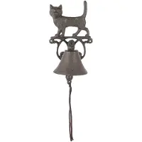 Clayre & Eef Ouderwetse Deurbel 14x14x24 cm Bruin Metaal