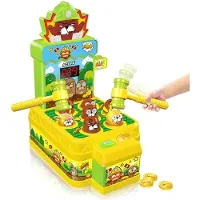 Vatos whack a mole Speelgoed - Mini Elektronische Arcade Slaan op de Bank Muntenspel - 2 Hamer Mol - Educatief Ontwikkelingsspelgoed -voor Peuters vanaf 3 jaar