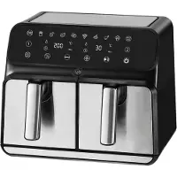 ROYAL SWISS Dubbele Airfryer Heteluchtfriteuse 8L – 1700W – 8 Programma’s – Touchscreen – Gezond Koken met 80% Minder Vet