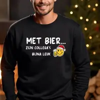 B&C Kersttrui Met bier zijn collega's bijna leuk- kleur zwart maat XL- foute kersttrui