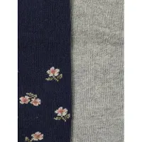 Vertbaudet Set van 2 panty's voor babymeisjes, effen en met bloemmotieven