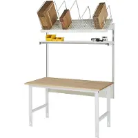RAU verpakkingstafelsysteem 01 Werktafel serie Tom, B 1500 x D 800 x H 760-1080 mm, massief beukenhouten blad, tot 500 kg