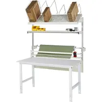 RAU verpakkingstafelsysteem 03 Werktafel serie Tom, B 2000 x D 1000 x H 760-1080 mm, melamine blad, tot 500 kg
