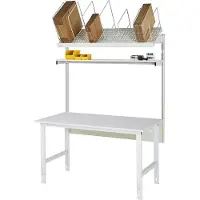 RAU verpakkingstafelsysteem 01 Werktafel serie Tom, B 1500 x D 800 x H 760-1080 mm, melamine blad, tot 500 kg