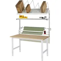 RAU verpakkingstafelsysteem 03 Werktafel serie Tom, B 1500 x D 800 x H 760-1080 mm, massief beukenhouten blad, tot 500 kg