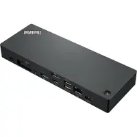 Lenovo ThinkPad Thunderbolt 4, Docking station + USB-hub, Rood, Zwart