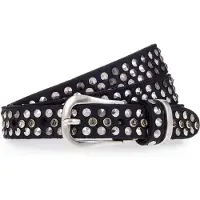 B.belt Studded belt Leer 85 cm zwart