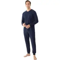 Mey Pyjama lang 'Pure Night' navy / smoky blue