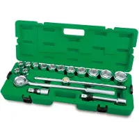 Toptul Dopsleutelset 3/4 inch 12-kant 17Stk 19 - 27 30 32 36 38 41 46 50 mm