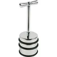 Alco Deurstopper, rond, antislip, rubberen onderkant, met handgreep, Ø 65 x H 155 mm, verchroomd ijzer, chroom