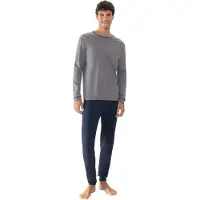 Mey Pyjama lang 'Pure Night' navy / grijs