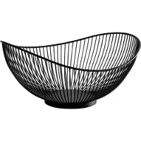 Aps SVART brood- en fruitmand, ovaal, 295 x 255 mm gemaakt van zwart metaal, hoogte: 135 mm, Brood bewaren, Zwart