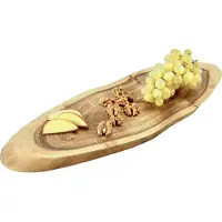 Kesper - Snijplank van acaciahout met handvat, onregelmatige vorm, 40 x 16 cm