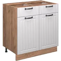 Vicco Fame-Line Keukenonderkast – 80 cm, WB Eik Wit Landhuis