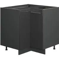 Vicco Fame-Line Hoekkast – 80.5 cm, WB Marmer Antraciet Hoogglans