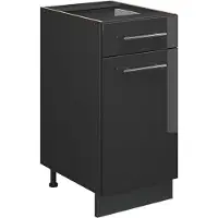 Vicco Fame-Line Keukenonderkast – 40 cm, WB Marmer Antraciet Hoogglans