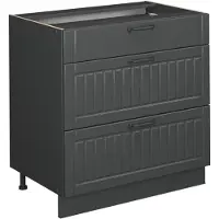 Vicco Fame-Line Keukenonderkast – 80 cm met 3 laden, WB Marmer Donkergrijs