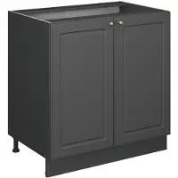 Vicco Fame-Line Wastafelkast – 80 cm met legplank, WB Eik Anthrazit-Gold Landhaus