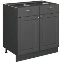 Vicco Fame-Line Keukenonderkast – 80 cm, WB Eik Anthrazit-Gold Landhaus