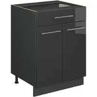 Vicco Fame-Line Keukenonderkast – 60 cm met lade, WB Antraciet Antraciet Hoogglans