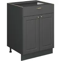 Vicco Fame-Line Keukenonderkast – 60 cm met lade, WB Marmer Anthrazit-Gold Landhaus