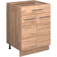 Vicco Fame-Line Keukenonderkast – 60 cm met lade, WB Marmer Krachtige eik goud