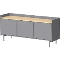 Vicco Velina TV-meubel – 140 x 63 cm met 3 deuren Grijs/eiken