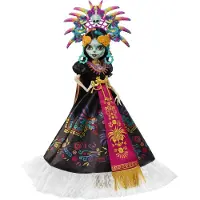 Monster High pop Skelita Calaveras D?a de Muertos 2025 verzamelbare Azteken-ge?spireerde jurk met levendige accessoires zoals hoofdtooi en ketting