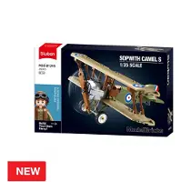 Sluban ModelBricks Sopwith Camel vliegtuig bouwspeelgoed kinderen vanaf 8 jaar - Constructiespeelgoed modelbouw - bouwdoos met 293 bouwstenen - M38-B1293