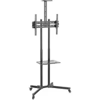 Techly ICA-TR216T Mobiele TV Stand 37-70” tot 50kg verstelbaar 2 planken