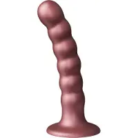 Ouch! Geribbelde G-spot dildo met zuignap 13 cm - Roze Goud