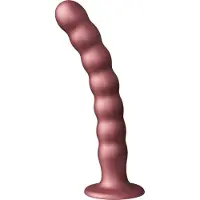 Ouch! by Shots Geribbelde G-spot dildo met zuignap 20.5 cm - Rose Goud