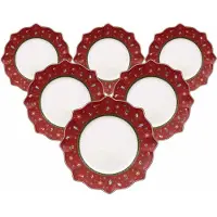 Villeroy & Boch Dinerbord Toy's Delight Rood (Set van 6)