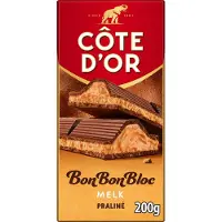 Côte d'Or BonBonBloc Chocoladereep Melk Praliné 8 x 200g - Chocolade Tabletten - Cadeau vrouwen of mannen verjaardag - Voorraad