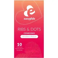 Easyglide Ribs & Dpts Condoms Stimulation & Pleasure 10 stk.