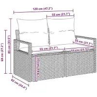 vidaXL Tuinbank Set 3 st Bruin en wit poly rattan