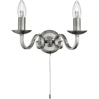 Searchlight Klassieke wandlamp Richmond 2-lichts mat zilver