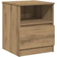 vidaXL Nachtkastje 40x40x50 cm bewerkt hout artisanaal eikenkleur