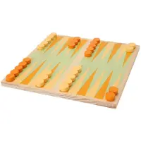CARUNO Houten bordspel backgammon reisspel compact formaat 20x20cm.