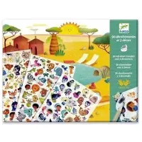 Djeco Set van schuurvaste stickers – Thema: Savanne