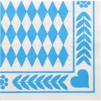 Papstar 250 Servetten 3-laags 1/4 vouw 33 cm x 33 cm Beiers blauw