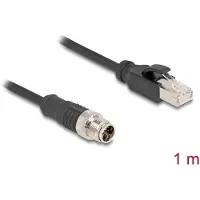 DeLOCK M12 Cable X-coded 8 pin male to RJ45 male PVC 1 m